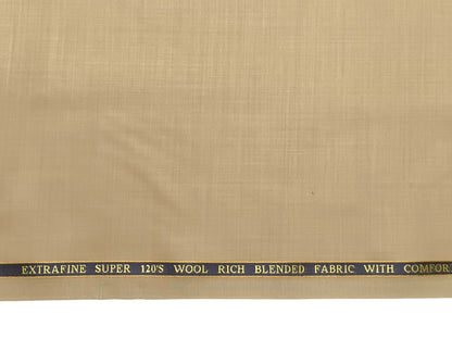 Georgia Gullini Italy Super 120s Merino Wool Blend Suiting Fabric (Beige, Plain)