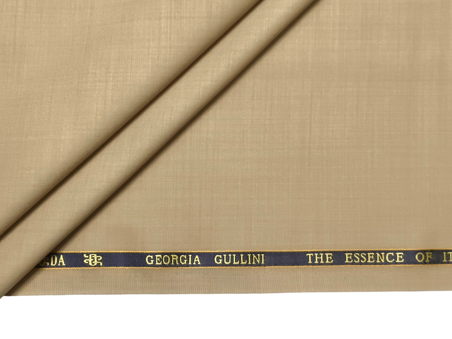 Georgia Gullini Italy Super 120s Merino Wool Blend Suiting Fabric (Beige, Plain)