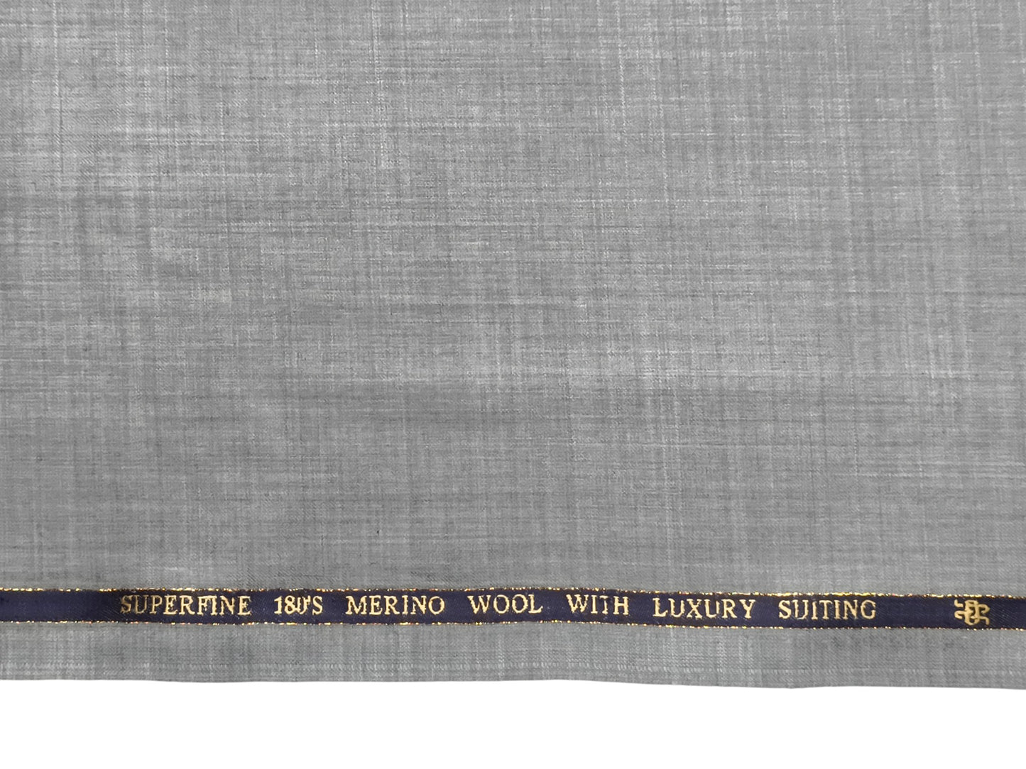 Georgia Gullini Italy Super 180s Merino Wool Blend Suiting Fabric (Light Grey, Self Design)