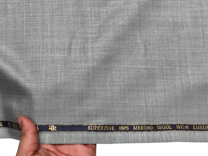 Georgia Gullini Italy Super 180s Merino Wool Blend Suiting Fabric (Light Grey, Self Design)