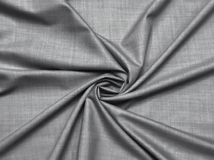 Georgia Gullini Italy Super 180s Merino Wool Blend Suiting Fabric (Light Grey, Self Design)