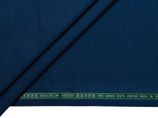 Raymond Luxolite 70% Wool Super 120s Suiting Fabric (French Blue, Plain)