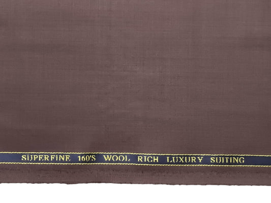 Georgia Gullini Italy Super 160s Merino Wool Blend Suiting Fabric (Dark Taupe, Plain)