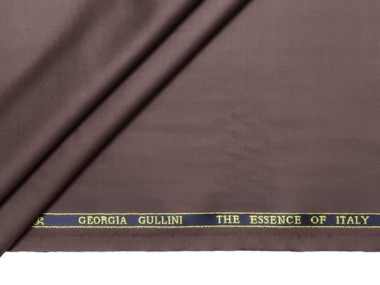Georgia Gullini Italy Super 160s Merino Wool Blend Suiting Fabric (Dark Taupe, Plain)