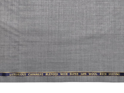 Georgia Gullini Italy Super 140s Merino Wool Blend Suiting Fabric (Light Grey Plain)