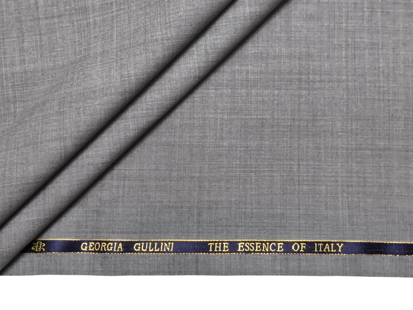 Georgia Gullini Italy Super 140s Merino Wool Blend Suiting Fabric (Light Grey Plain)
