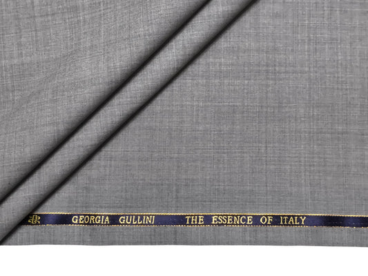 Georgia Gullini Italy Super 140s Merino Wool Blend Suiting Fabric (Light Grey Plain)