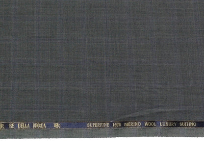 Georgia Gullini Italy Super 160s Merino Wool Blend Suiting Fabric (Grey, Checks)