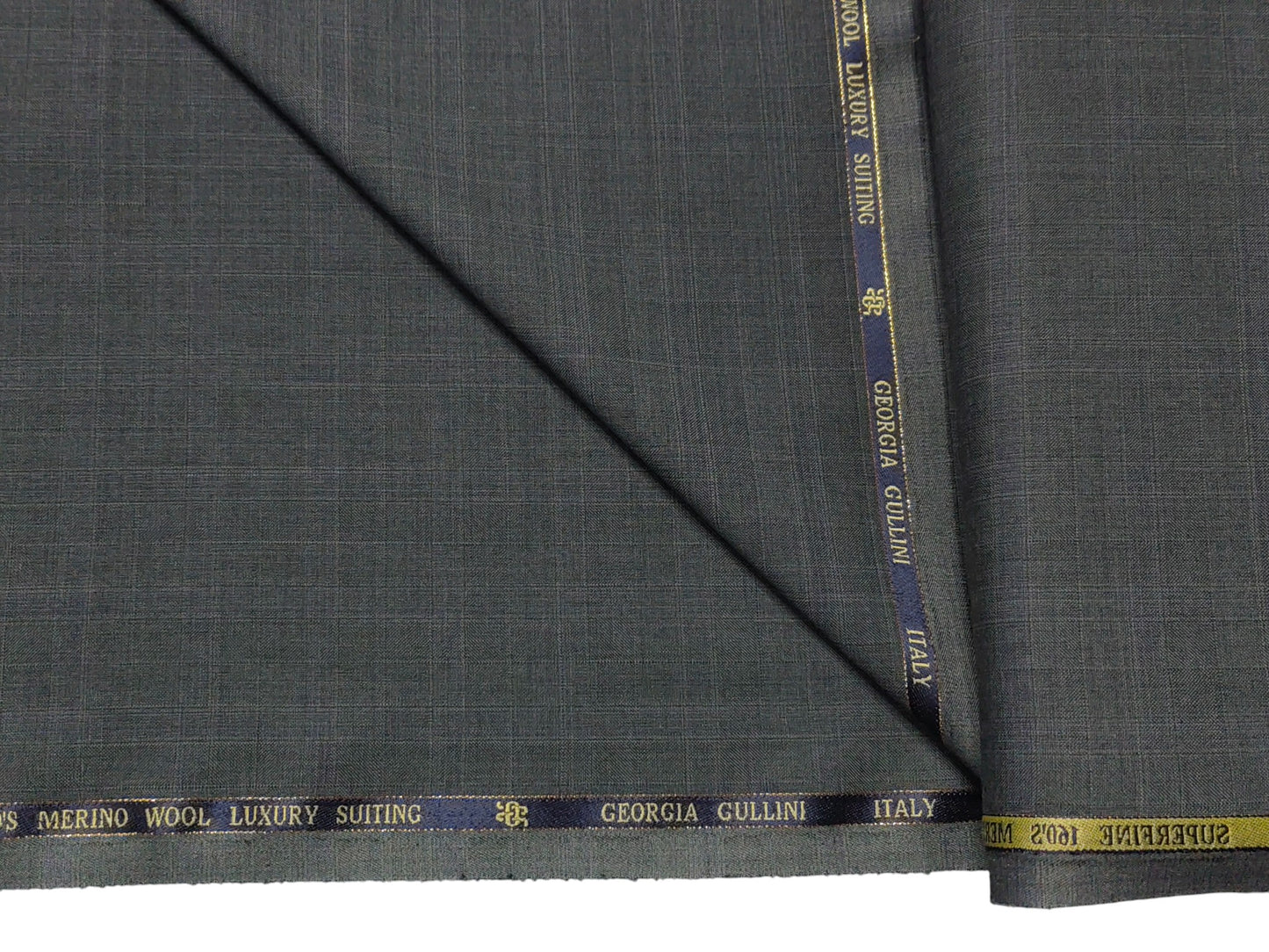 Georgia Gullini Italy Super 160s Merino Wool Blend Suiting Fabric (Grey, Checks)