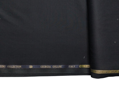 Georgia Gullini Italy Super 160s Merino Wool Blend Suiting Fabric (Deep Blueish Grey, Plain )