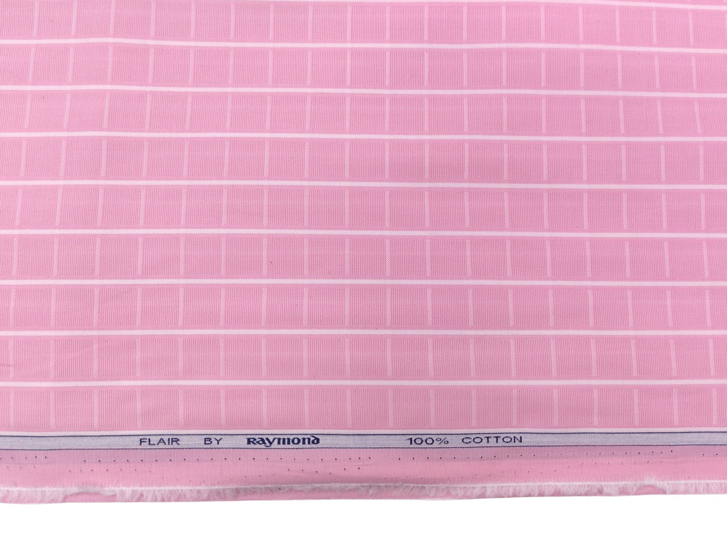 Raymond 100% Pure Cotton Shirting Fabric (Pink Checks)