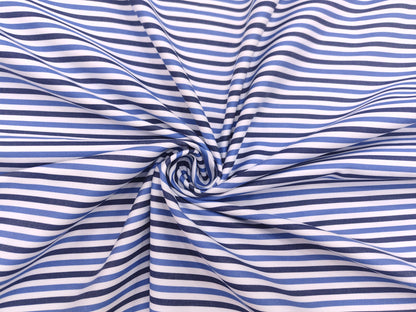 Raymond 100% Pure Cotton Shirting Fabric (Blue And White, Striped)