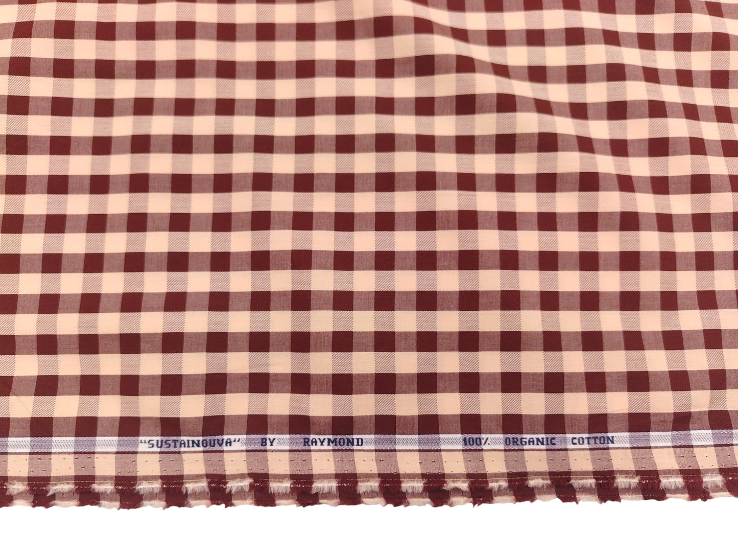 Raymond 100% Pure Cotton Shirting Fabric (Brown, Checks)