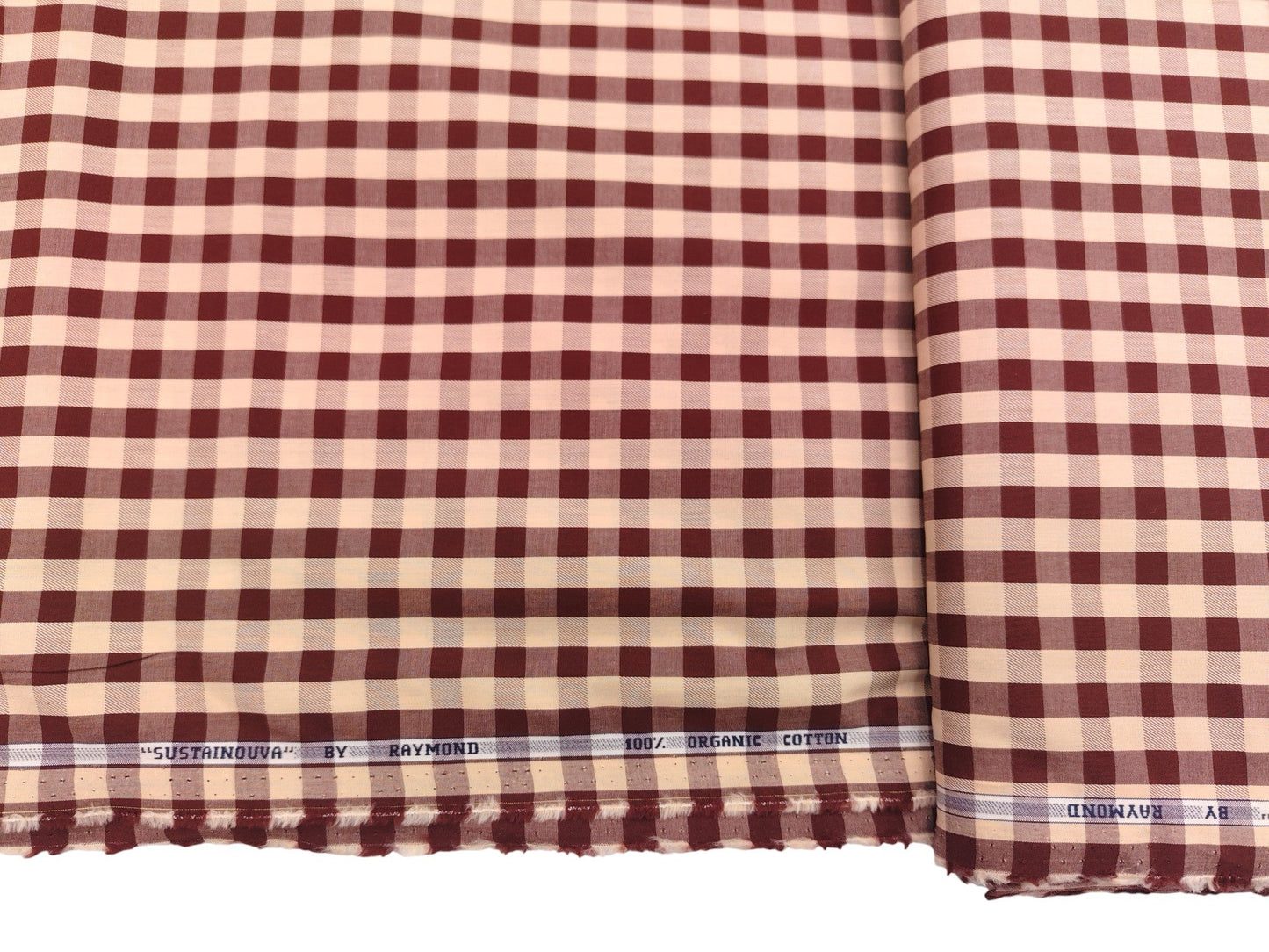 Raymond 100% Pure Cotton Shirting Fabric (Brown, Checks)