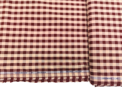 Raymond 100% Pure Cotton Shirting Fabric (Brown, Checks)