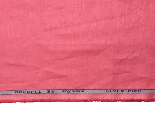 Raymond Cotton Linen Blended Shirting Fabric (Peach Pink, Plain)
