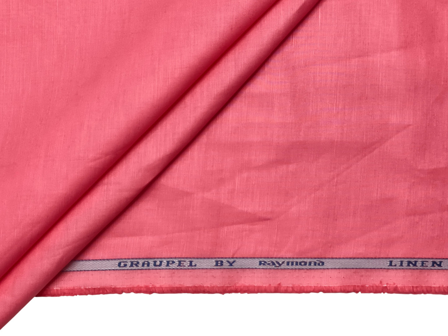 Raymond Cotton Linen Blended Shirting Fabric (Peach Pink, Plain)