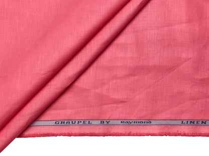 Raymond Cotton Linen Blended Shirting Fabric (Peach Pink, Plain)