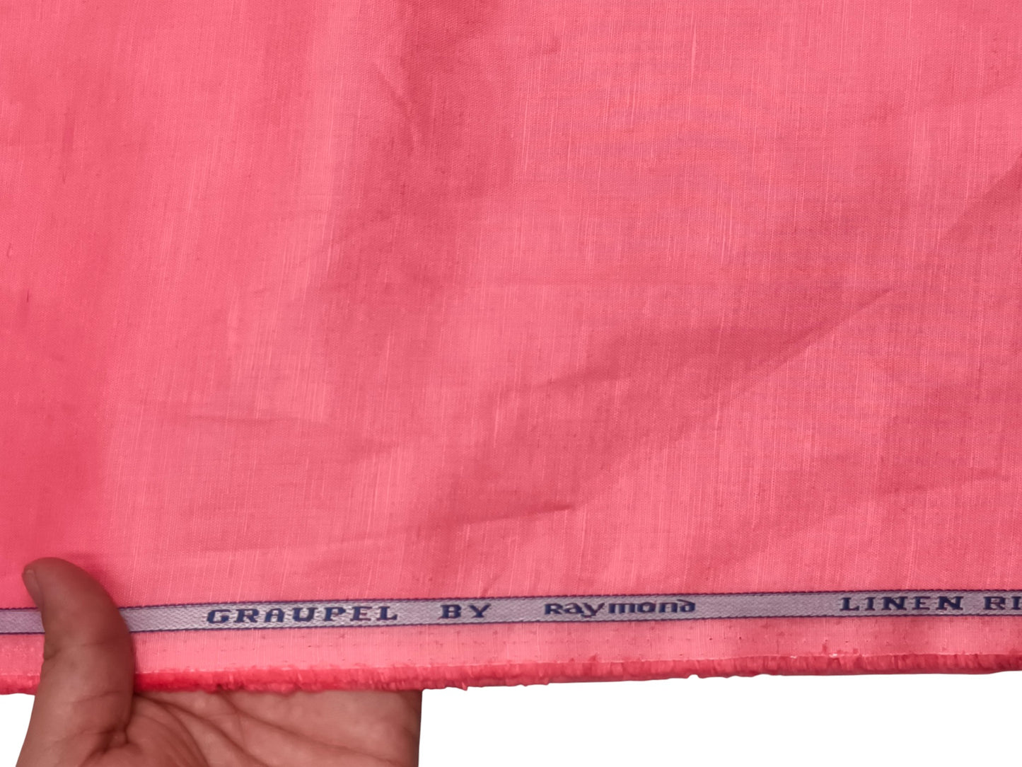 Raymond Cotton Linen Blended Shirting Fabric (Peach Pink, Plain)