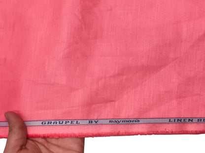 Raymond Cotton Linen Blended Shirting Fabric (Peach Pink, Plain)