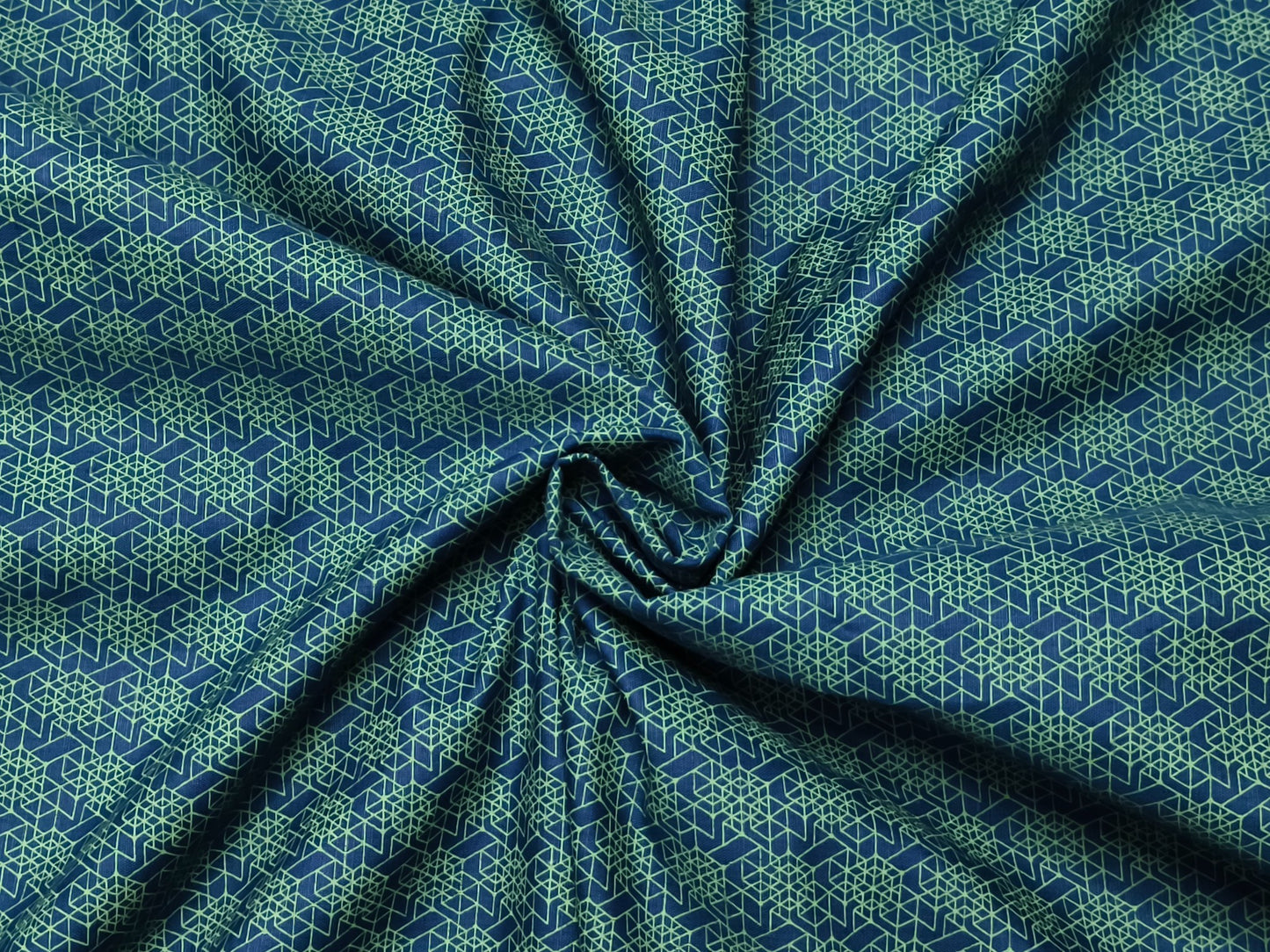 Raymond Cotton Linen Blended Shirting Fabric (Navy Blue, Printed)