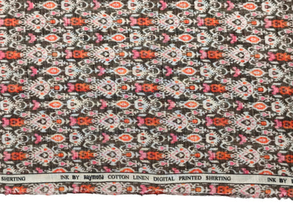 Raymond Cotton Linen Blended Shirting Fabric (Multicolour, Printed)