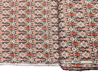 Raymond Cotton Linen Blended Shirting Fabric (Multicolour, Printed)