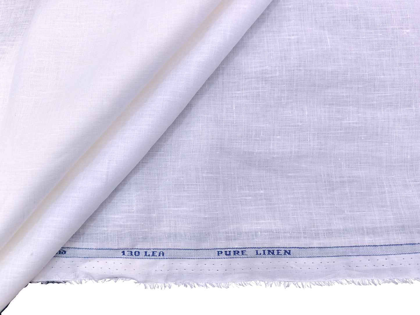 Raymond 100% Pure Linen 130 LEA Shirting Fabric (White , Plain)