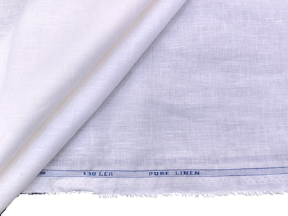 Raymond 100% Pure Linen 130 LEA Shirting Fabric (White , Plain)