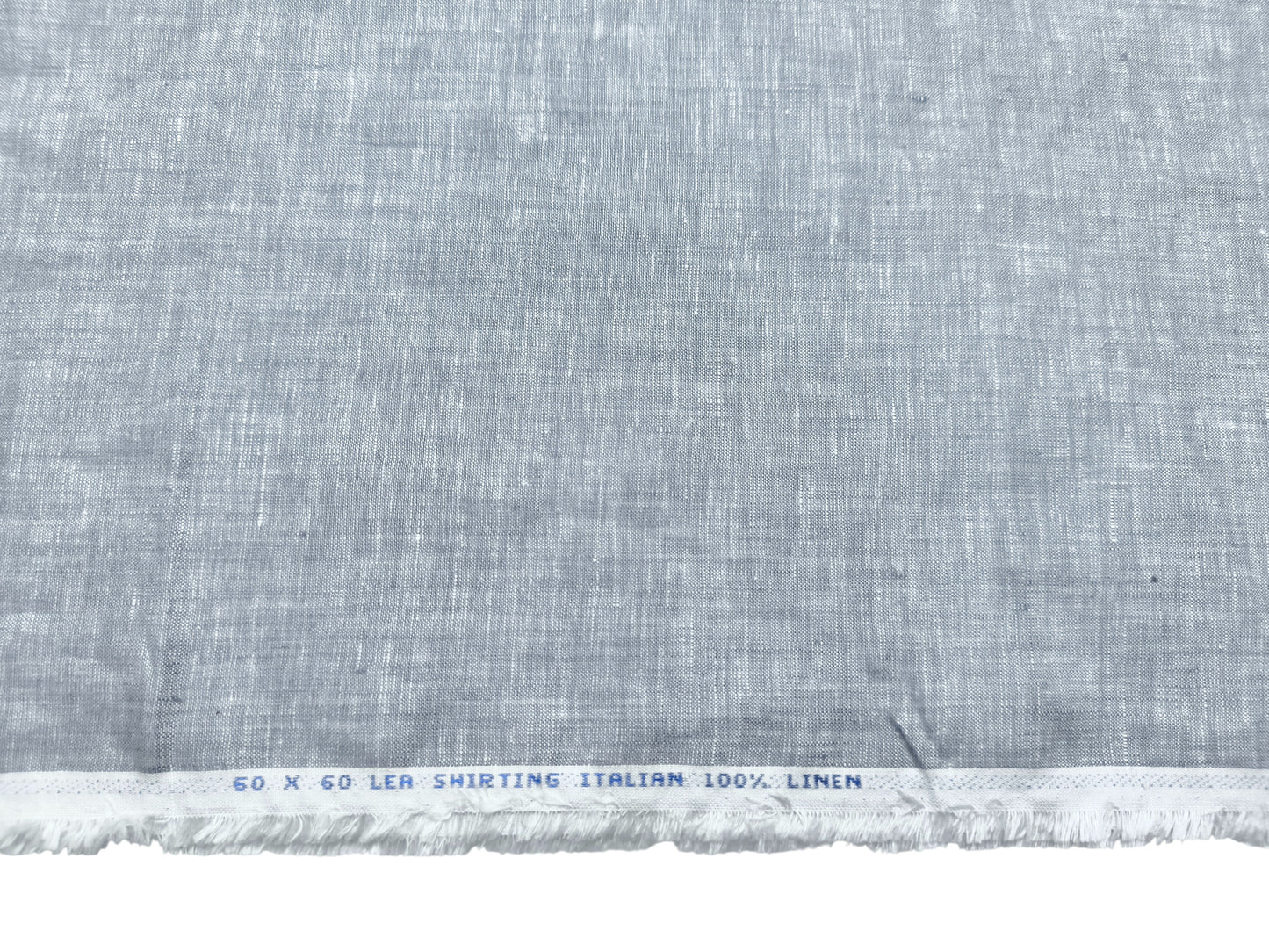 Italian 100% Linen 60 LEA Shirting Fabric (Light Grey, Plain)
