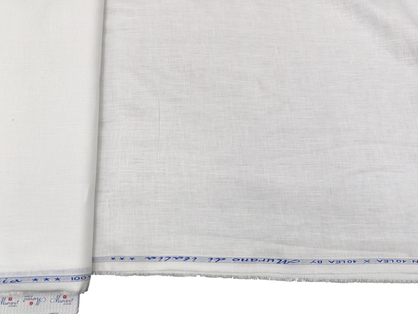 Murano Di Italia 100% Pure Linen 40 Lea Shirting Fabric (White, Plain)