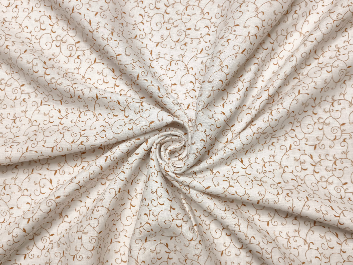 Italian Luxury Collection 100% Pure Linen 60 Lea Shirting Fabric (White, Printed)