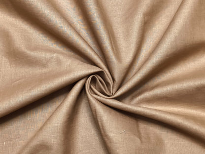Italian 100% Linen Shirting Fabric 60 LEA (Sand, Plain)