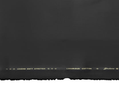 Dickens & Browne 100% Cotton Stretched Suiting Fabric (Dark Grey, Plain)