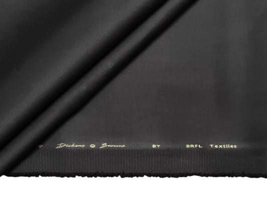 Dickens & Browne 100% Cotton Stretched Suiting Fabric (Dark Grey, Plain)