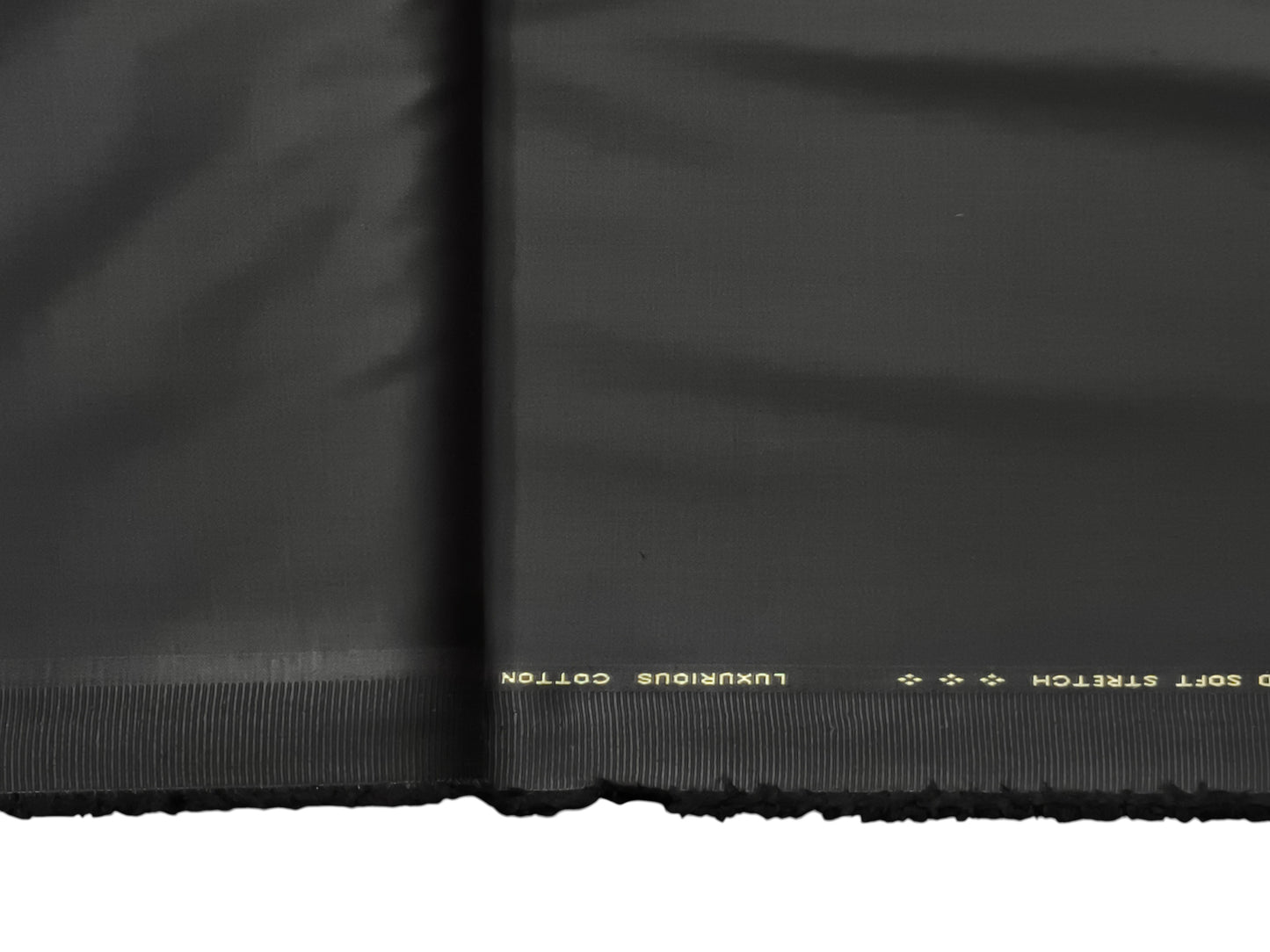 Dickens & Browne 100% Cotton Stretched Suiting Fabric (Dark Grey, Plain)