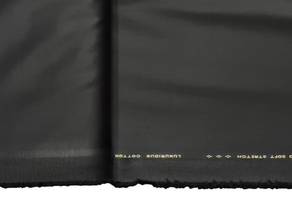 Dickens & Browne 100% Cotton Stretched Suiting Fabric (Dark Grey, Plain)