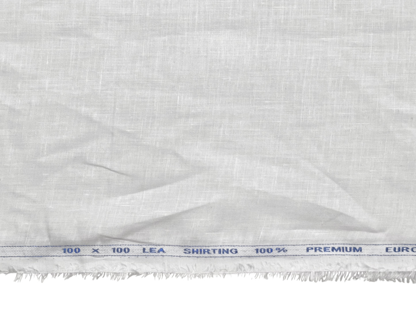 100% Premium European Linen 100 LEA Shirting Fabric (White, Plain)