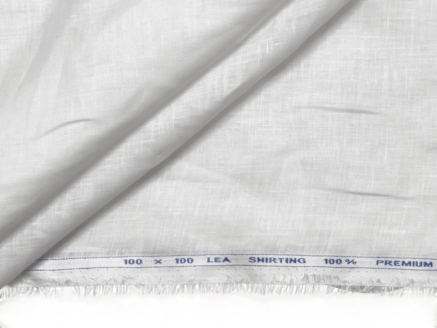 100% Premium European Linen 100 LEA Shirting Fabric (White, Plain)