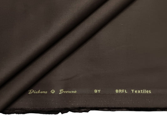 Dickens & Browne 100% Cotton Stretched Suiting Fabric (Chocolate Brown, Plain)