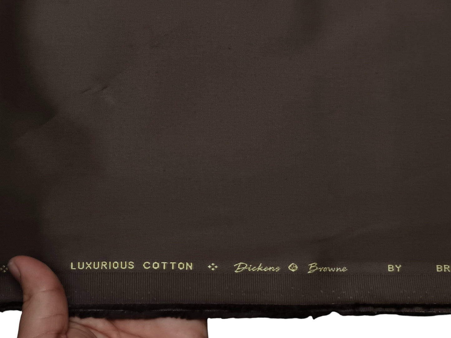 Dickens & Browne 100% Cotton Stretched Suiting Fabric (Chocolate Brown, Plain)