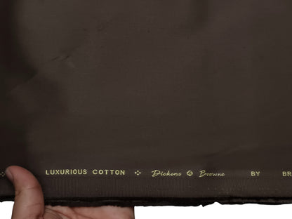 Dickens & Browne 100% Cotton Stretched Suiting Fabric (Chocolate Brown, Plain)