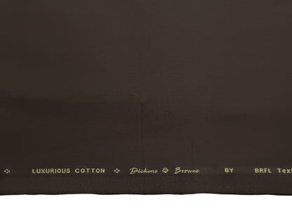 Dickens & Browne 100% Cotton Stretched Suiting Fabric (Chocolate Brown, Plain)