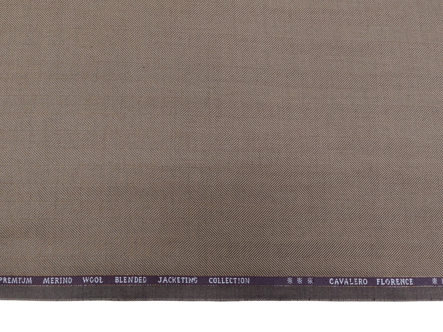 Cavalero Italy Premium Merino Wool Blend Jacketing Fabric Suiting Fabric (Brown, Herringbone)
