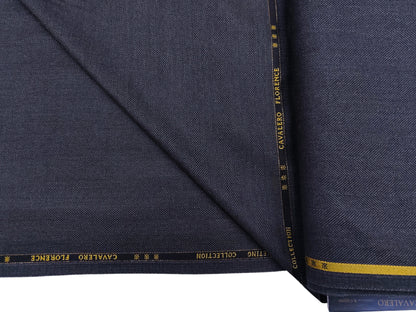 Cavalero Italy Premium Merino Wool Blend Jacketing Fabric Suiting Fabric (Dark Grey, Herringbone)