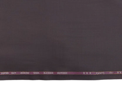 Canetti Italy Super 100s Merino Wool Blend Suiting Fabric (Dark Brown, Plain)