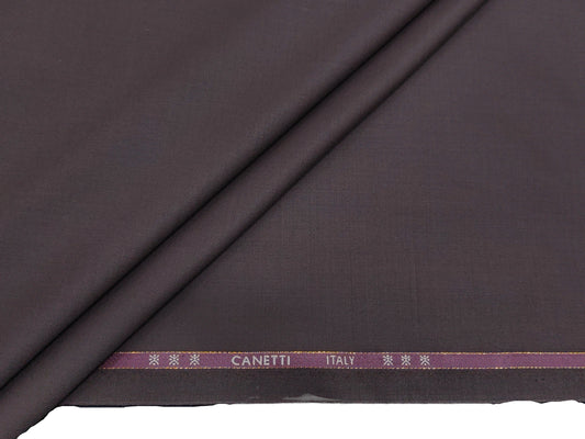 Canetti Italy Super 100s Merino Wool Blend Suiting Fabric (Dark Brown, Plain)