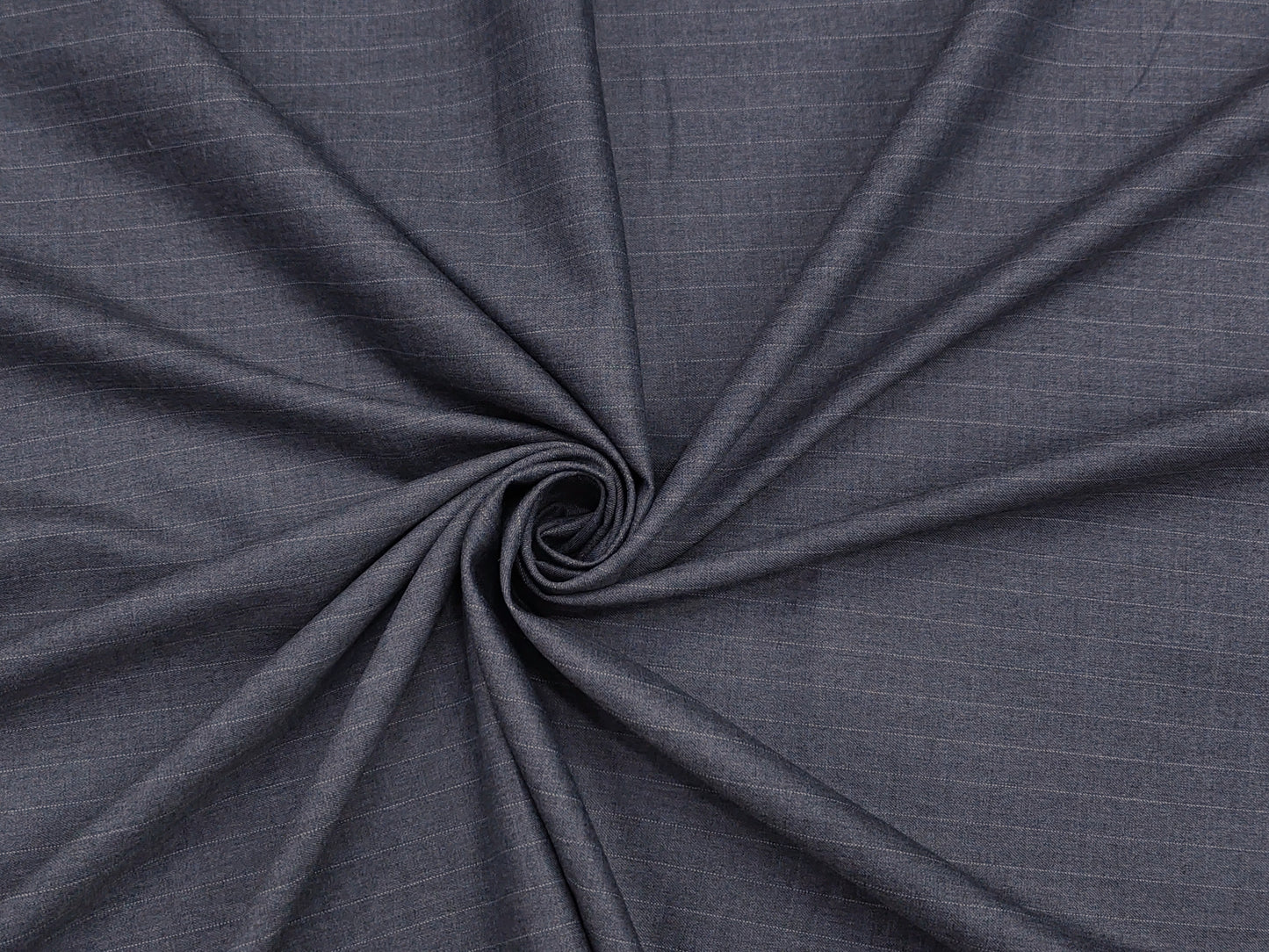 Canetti Italy Super 100s Merino Wool Blend Suiting Fabric (Grey, Pinstripes)