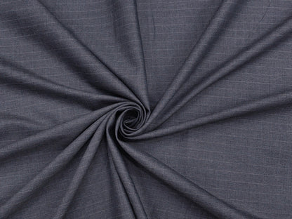 Canetti Italy Super 100s Merino Wool Blend Suiting Fabric (Grey, Pinstripes)