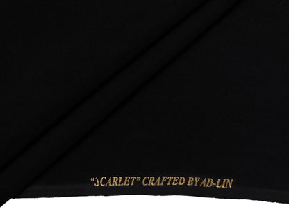 AD-LIN Imported Lachka Premium Suiting Fabric (Jet Black, Plain)